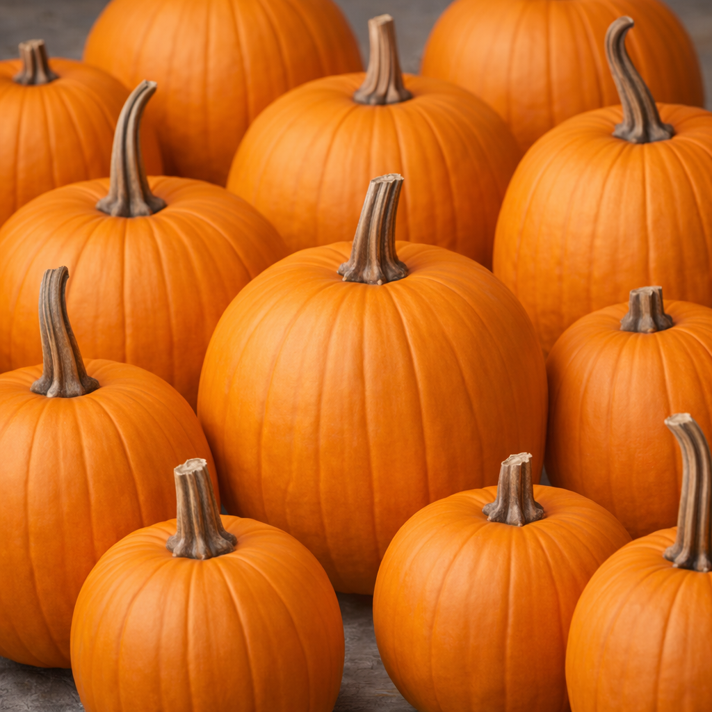 Connecticut Field Pumpkin vegetable seeds for large, orange fruits perfect for fall decorations and traditional homemade pies.