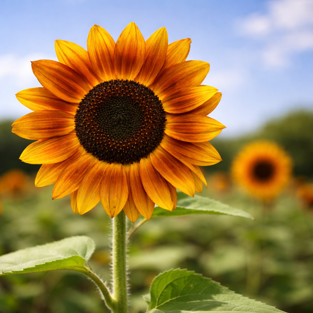 Earthwalker Sunflower flower seeds with rustic bronze, gold, and terracotta petals for tall, bird-friendly garden backdrops.