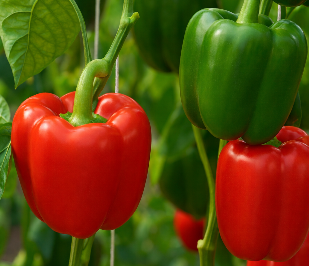 California Wonder Sweet Pepper vegetable seeds yielding thick-walled, blocky green-to-red peppers for stuffing and fresh eating.
