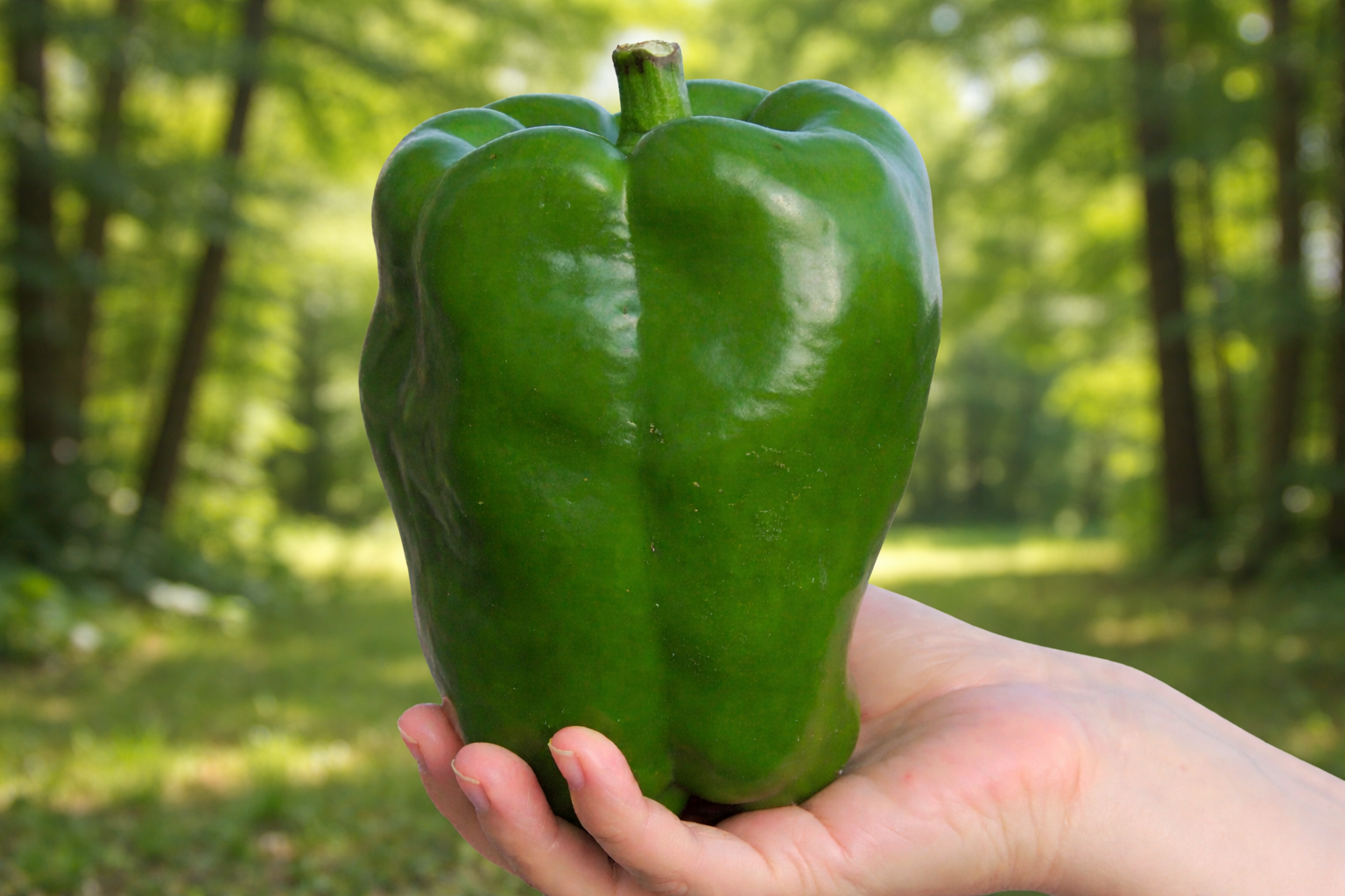 Emerald Giant Sweet Pepper vegetable seeds for extra-large, thick-walled green peppers perfect for diverse culinary use.