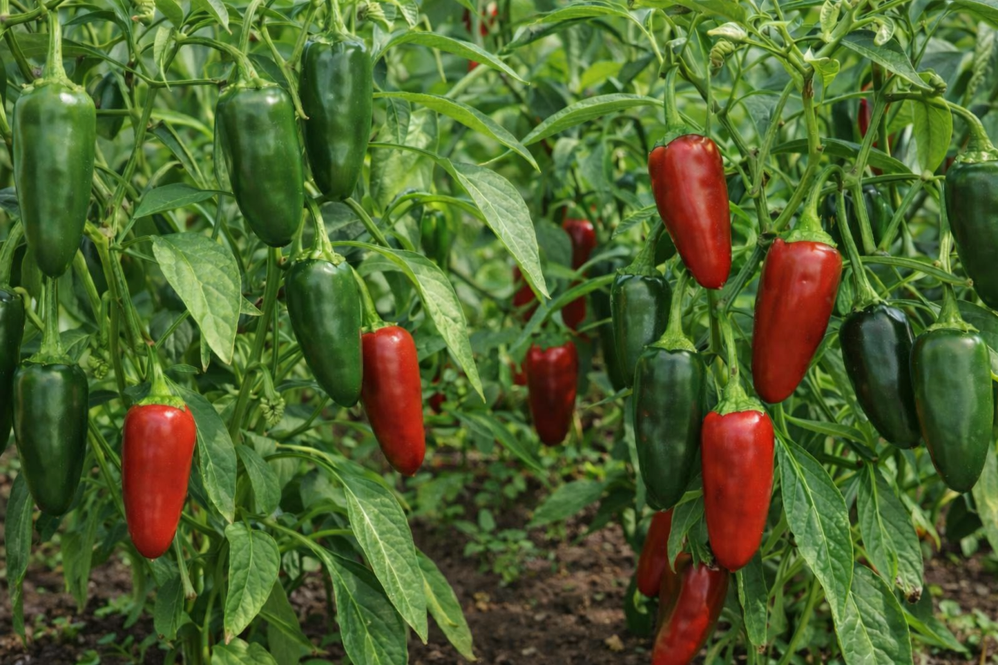 Jalapeno Early Hot Pepper vegetable seeds for spicy, thick-walled green-to-red peppers for garden-fresh salsas.