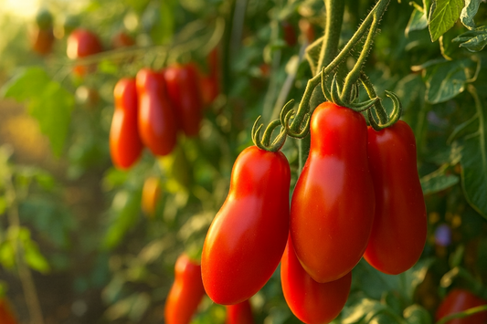 San Marzano Tomato vegetable seeds for classic Italian plum tomatoes with thick flesh and rich flavor for sauces.
